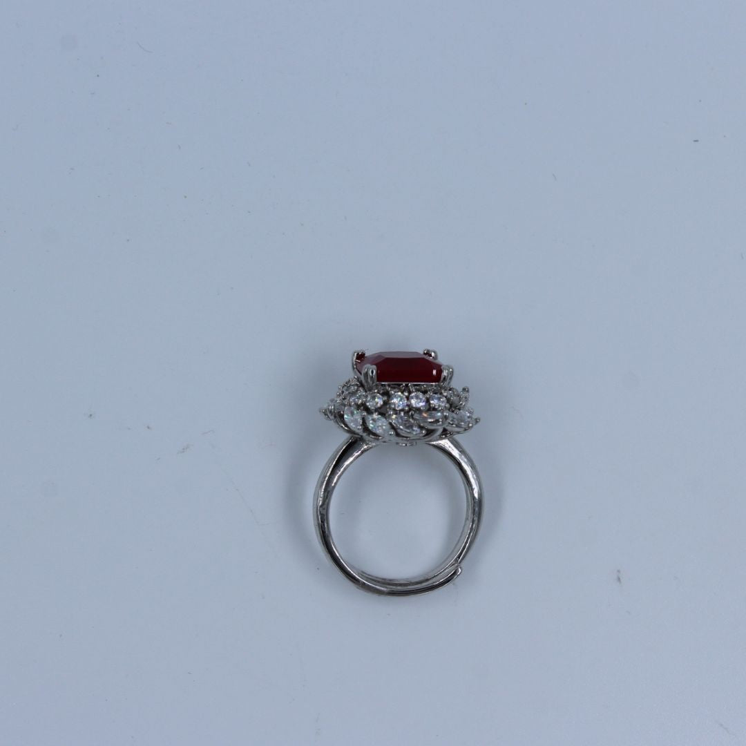 Scarlet Radiance Adjustable Ring