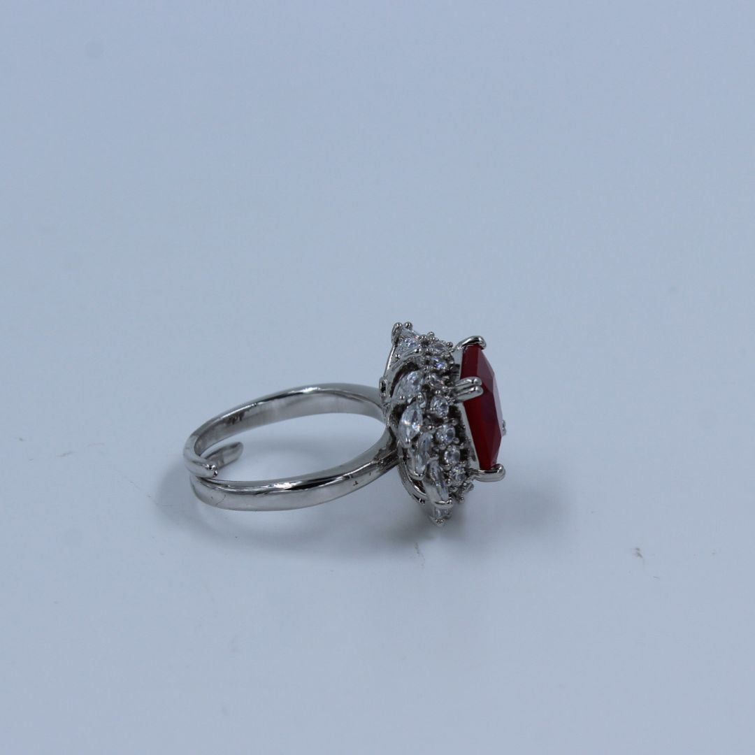 Scarlet Radiance Adjustable Ring