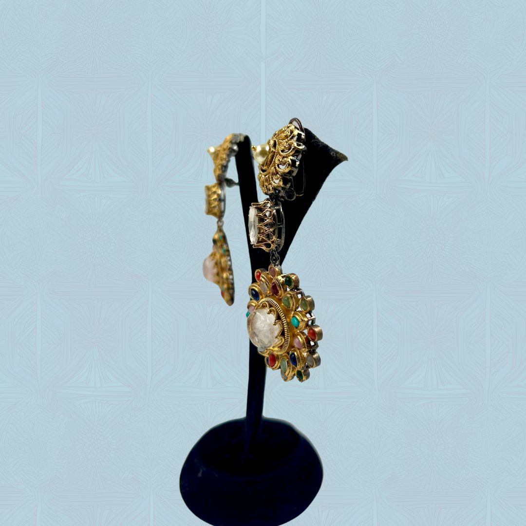 Zeenat Chakra Kundan Earrings