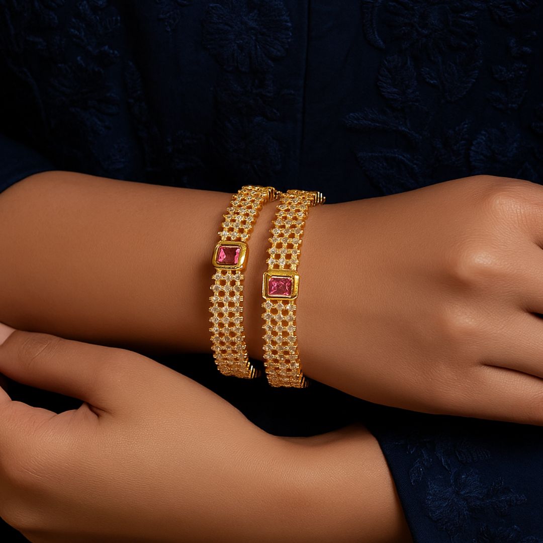 Zeenat Mesh Polki Bangles