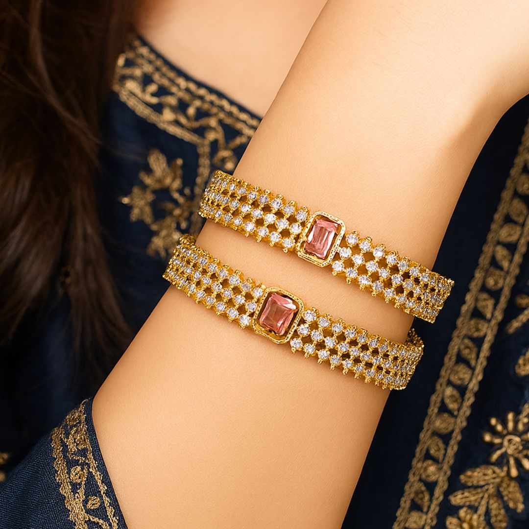 Zeenat Mesh Polki Bangles