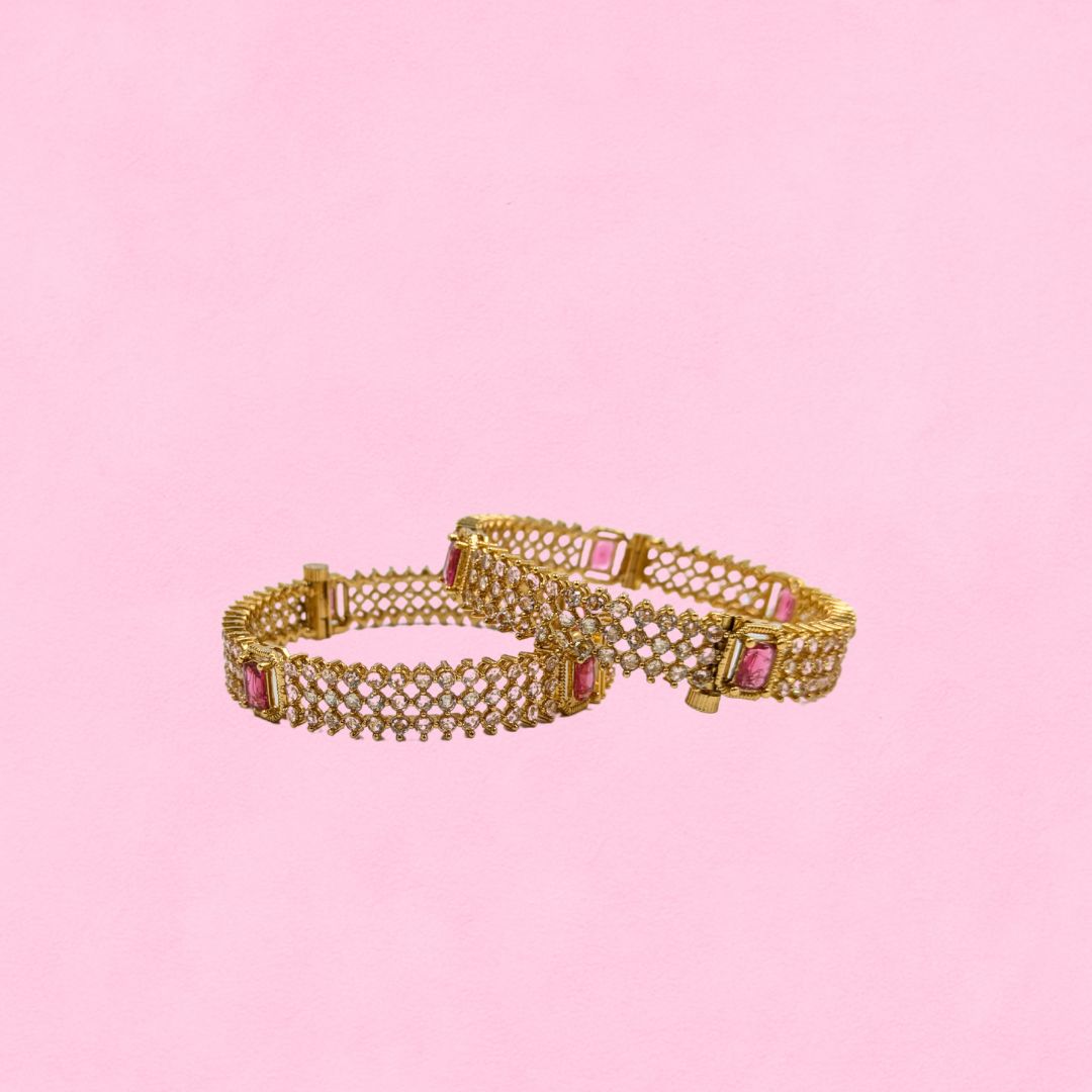 Zeenat Mesh Polki Bangles