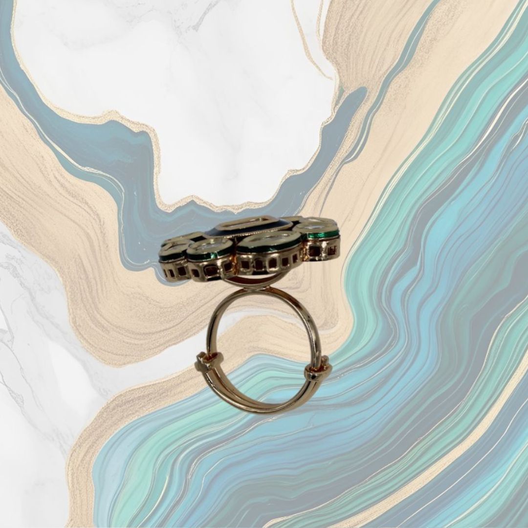 Zehra Noir Kundan Bloom Ring