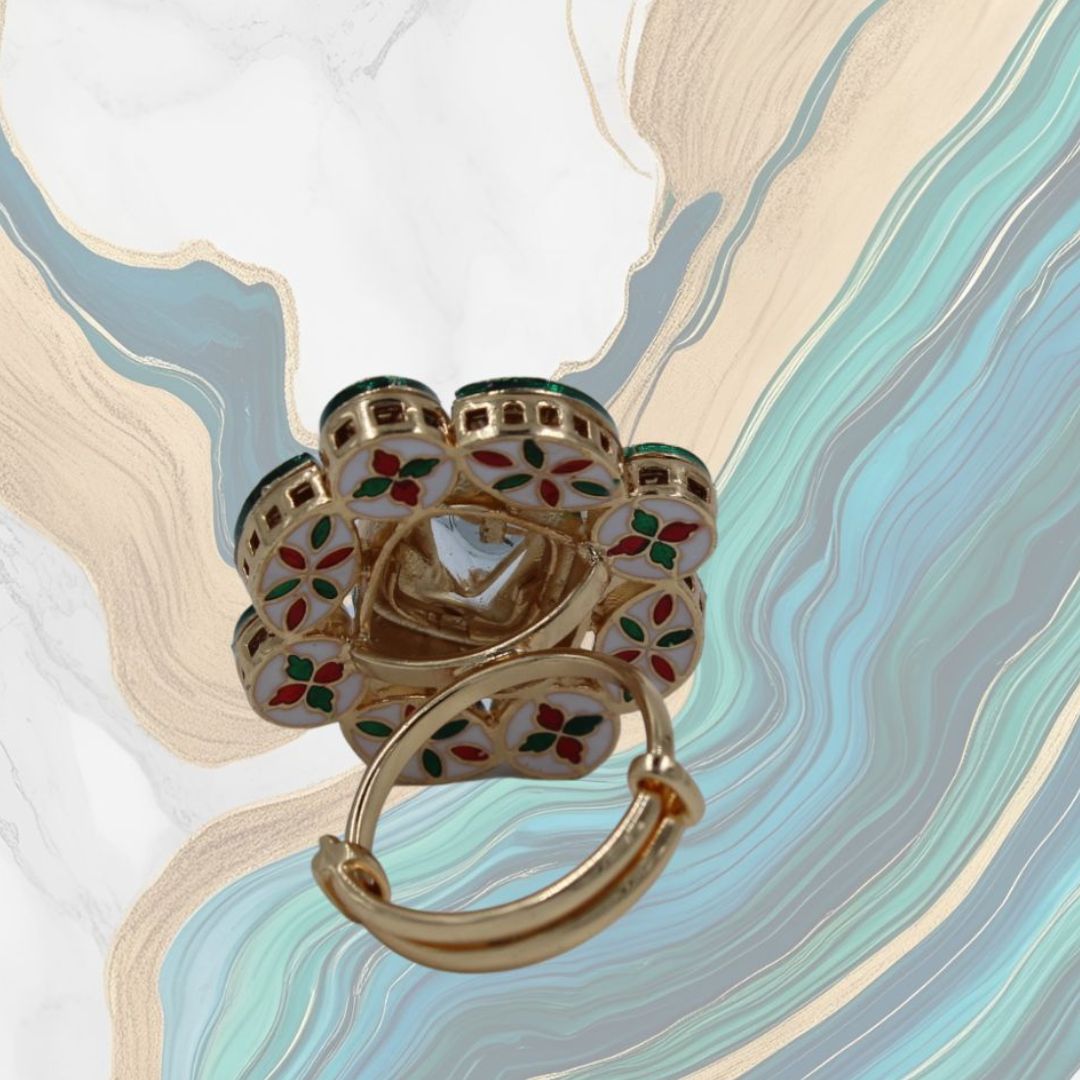 Zehra Noir Kundan Bloom Ring