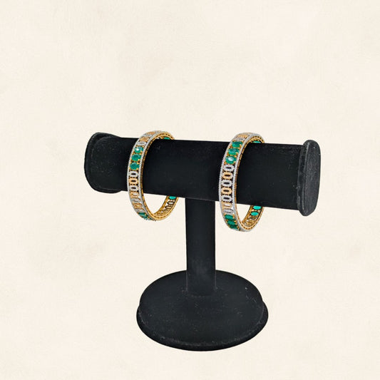 Aarohi Emerald Glint AD Bangles