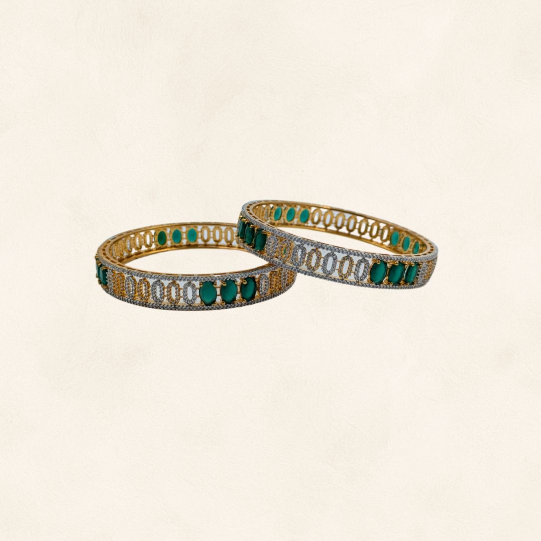 Aarohi Emerald Glint AD Bangles