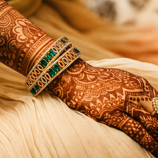 Aarohi Emerald Glint AD Bangles