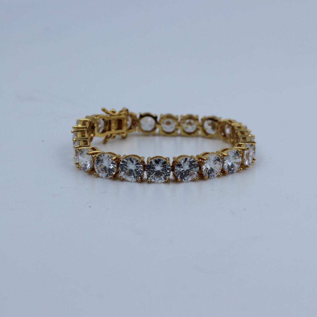 Aurora Gleam Gold-Tone American Diamond Bracelet