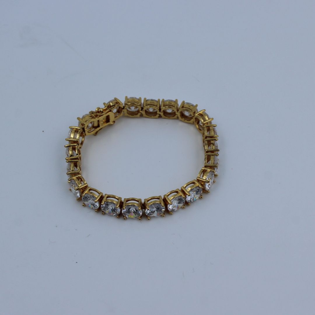 Aurora Gleam Gold-Tone American Diamond Bracelet