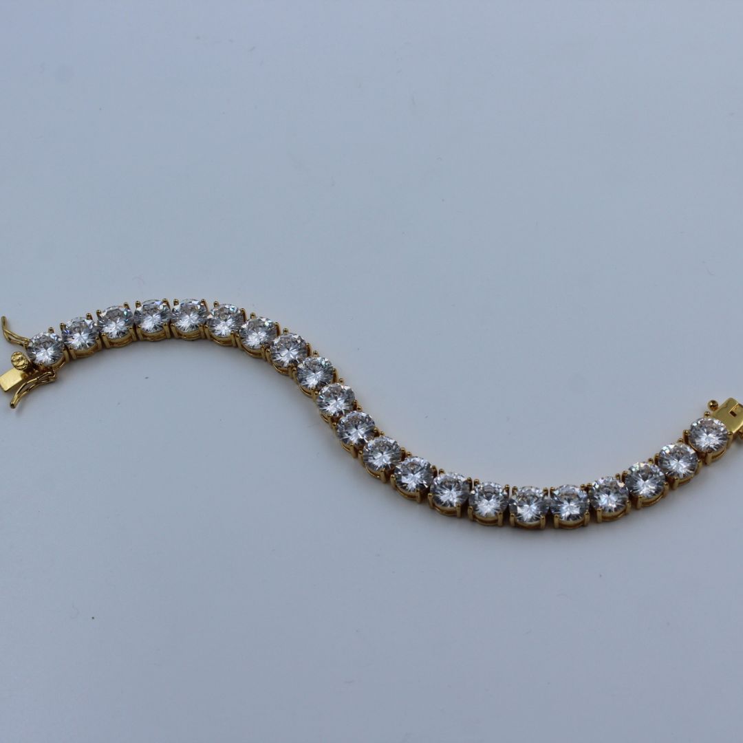 Aurora Gleam Gold-Tone American Diamond Bracelet
