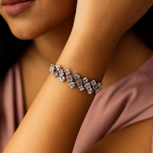 Blush Bloom American Diamond Bracelet