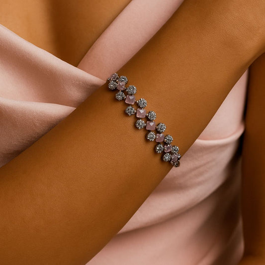 Blush Bloom American Diamond Bracelet