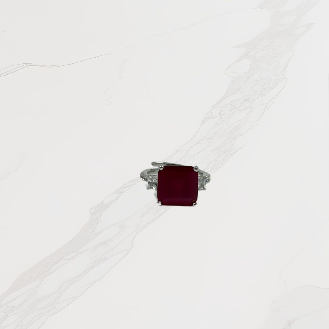 Crimson Empress American Diamond Ring