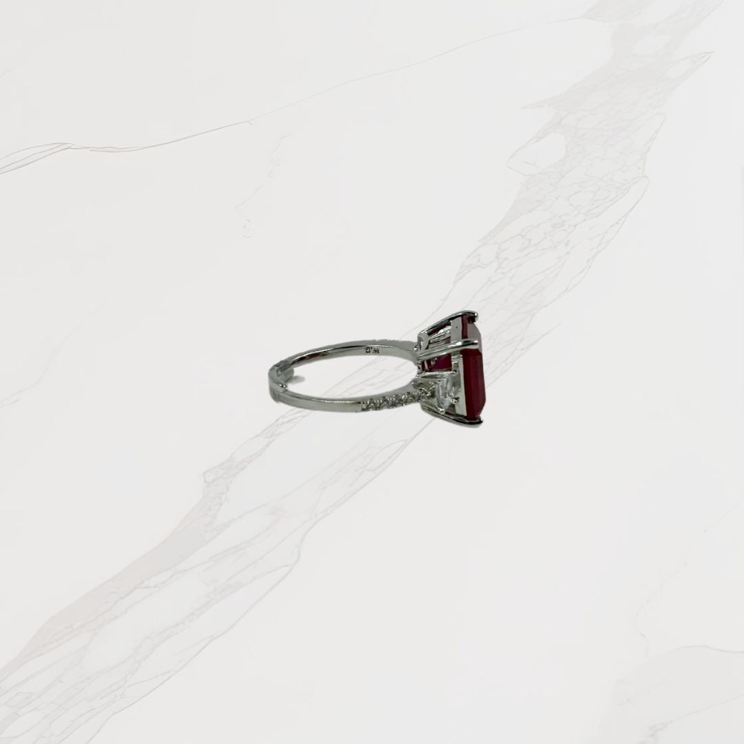 Crimson Empress American Diamond Ring