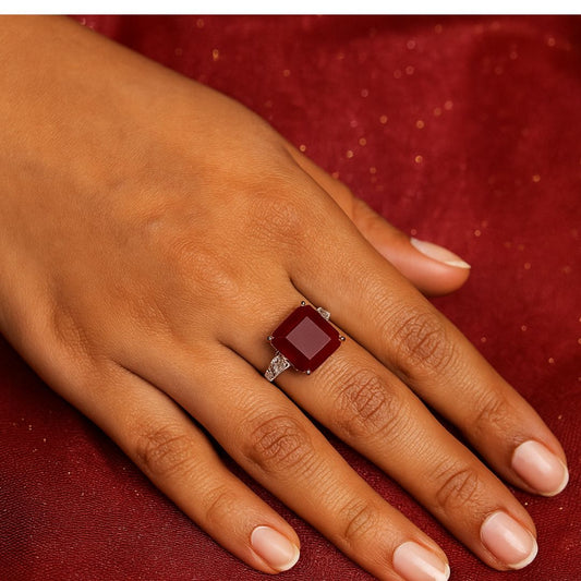 Crimson Empress American Diamond Ring