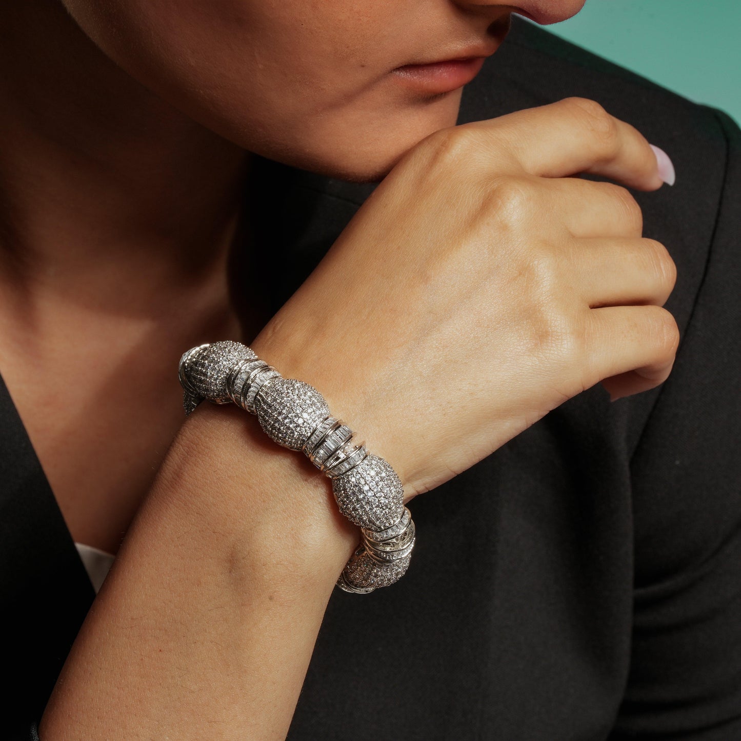 Luxurious American Diamond Statement Bracelet