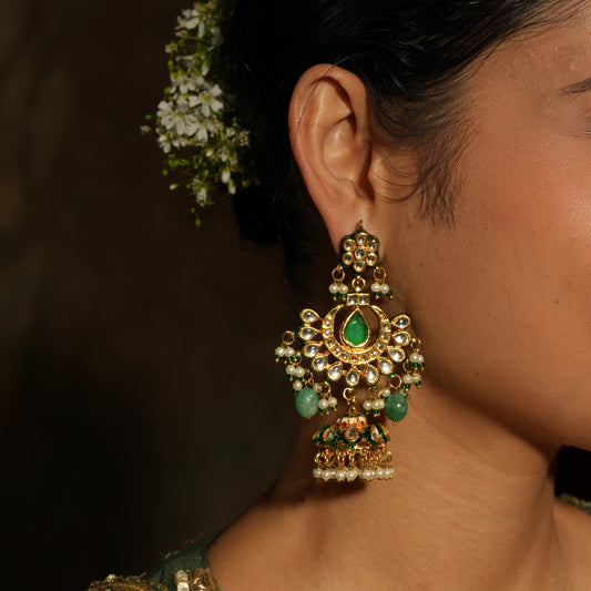 Royal Kundan Jhumka Earrings – A Majestic Elegance