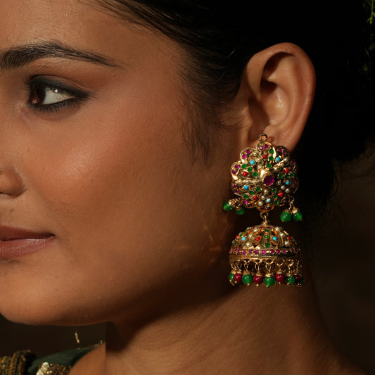 Regal Jadau Kundan Jhumka Earrings