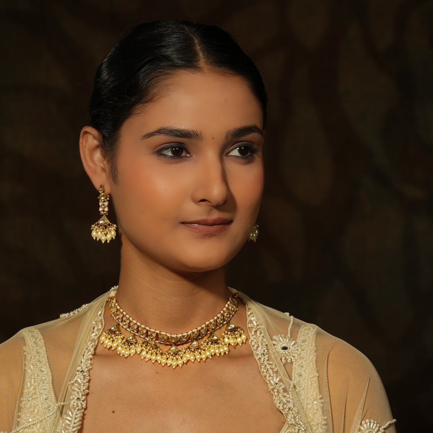 Ethereal Kundan Pearl Choker Set – A Royal Blend of Tradition & Grace
