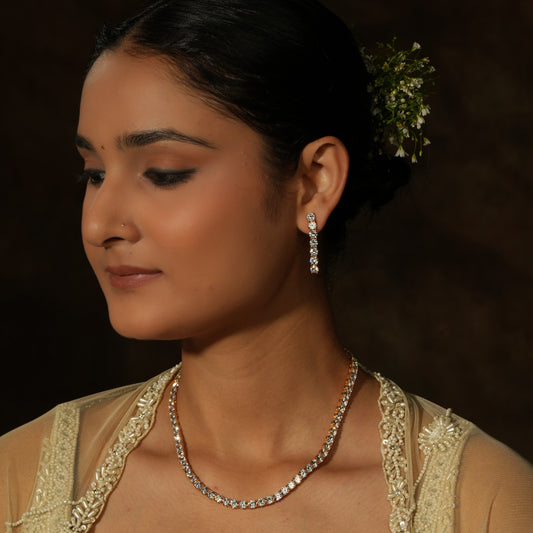 Elegant American Diamond Necklace Set – A Touch of Timeless Sparkle