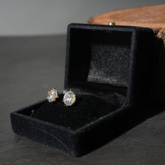 Classic Silver American Diamond Stud Earrings