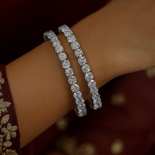 Dazzling Solitaire American Diamond Bangles