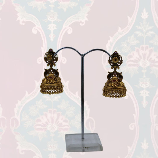 Divine Temple Jhumka Earrings