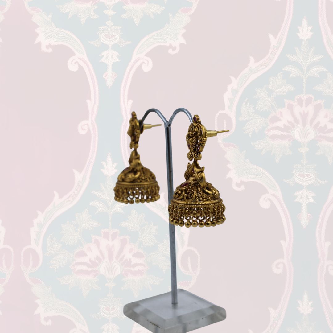 Divine Temple Jhumka Earrings