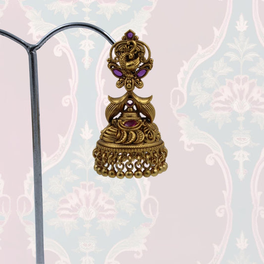 Divine Temple Jhumka Earrings