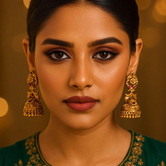 Divine Temple Jhumka Earrings