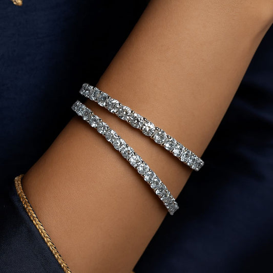 Elegant Solitaire American Diamond Bangles