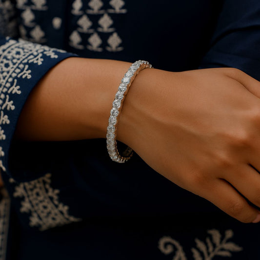 Elegant Solitaire American Diamond Bangles