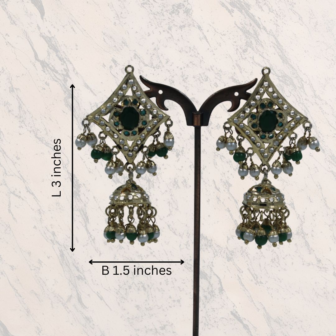 Emerald Grace Jadau Chandbali Earrings