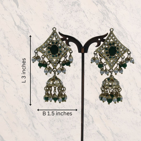 Emerald Grace Jadau Chandbali Earrings