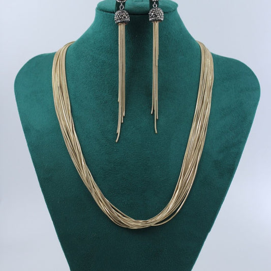 Golden Luxe Cascade Korean Fashion Jewelry Set