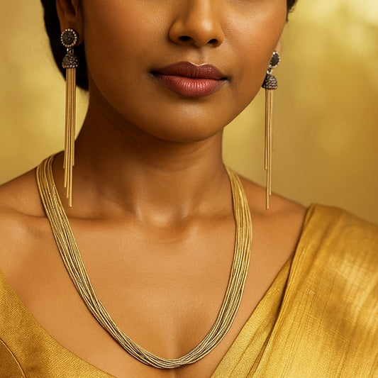 Golden Luxe Cascade Korean Fashion Jewelry Set
