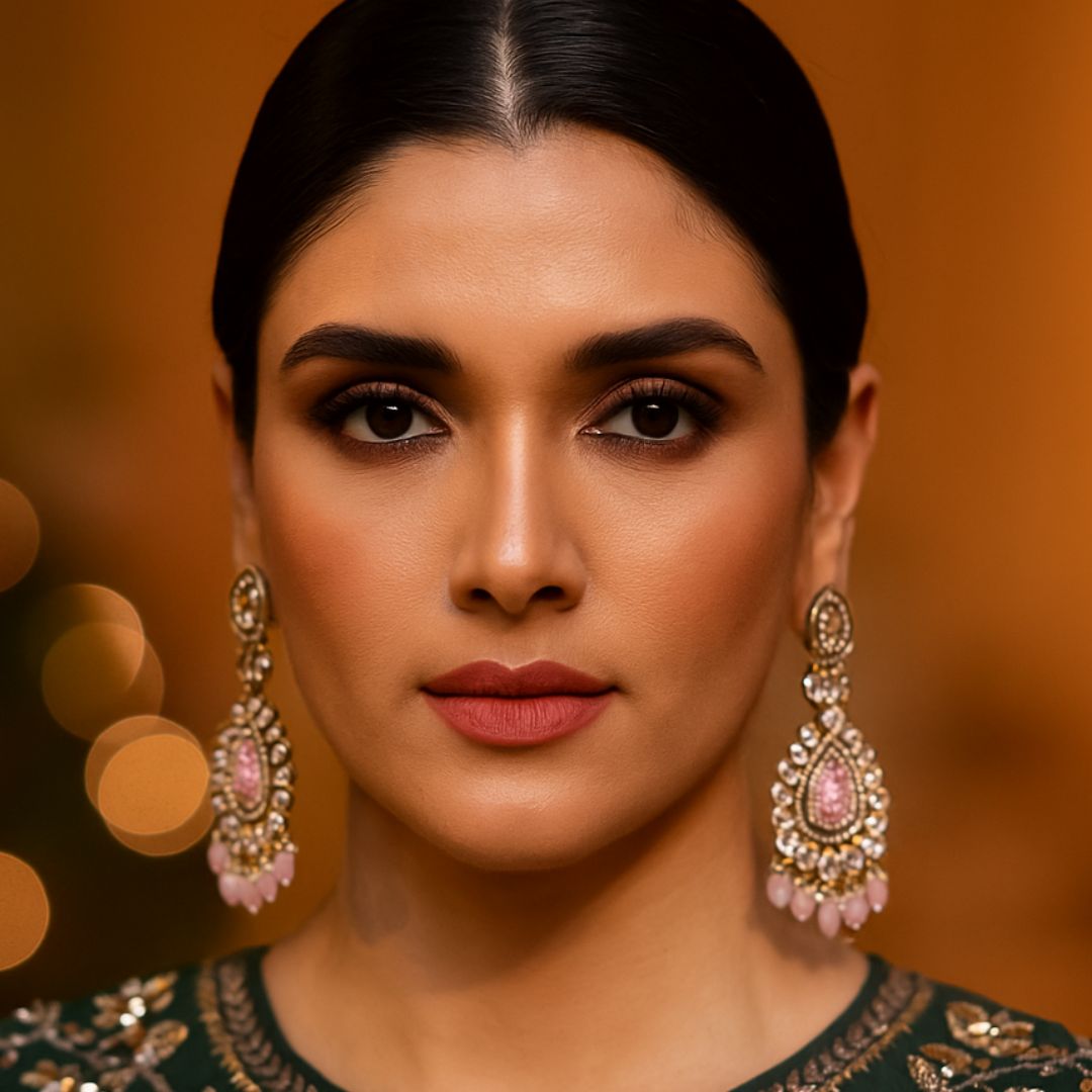 Gulbahar Grace Oxidised Chand Teardrop Earrings