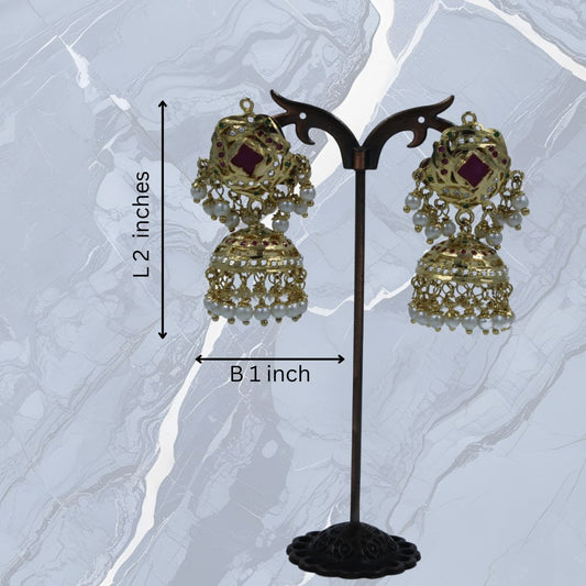 Heirloom Charm Jadau Jhumka Earrings