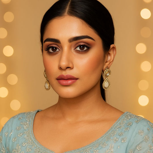 Ivory Grace Kundan Earrings