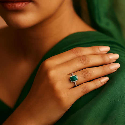 Jade Luxe American Diamond Ring