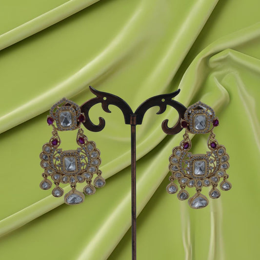Majestic Ruby Royale Pachi Kundan Earrings