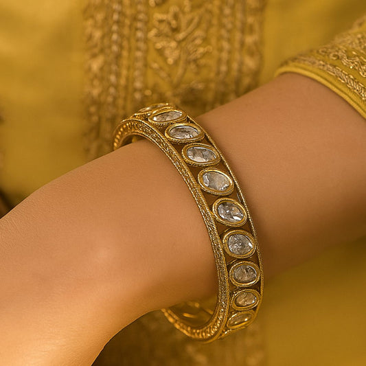 Majestic Glow Kundan Openable Bangles