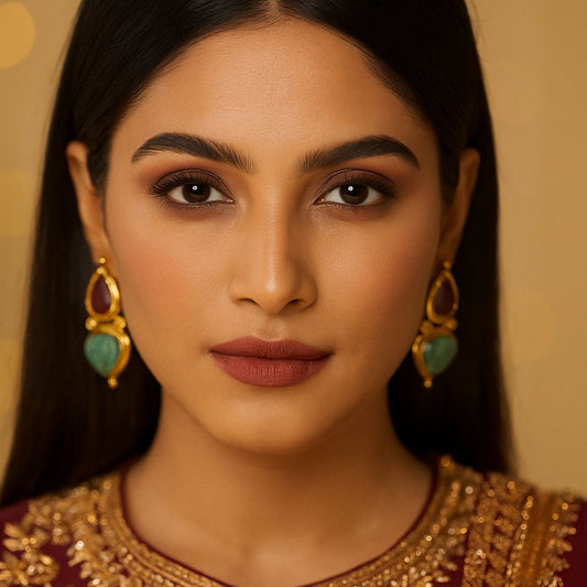 Regal Harmony Dual-Stone Earrings