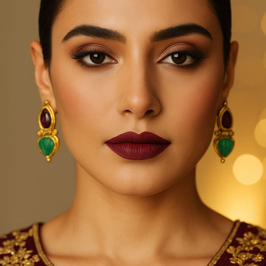 Regal Harmony Dual-Stone Earrings
