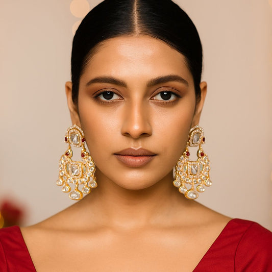 Majestic Ruby Royale Pachi Kundan Earrings