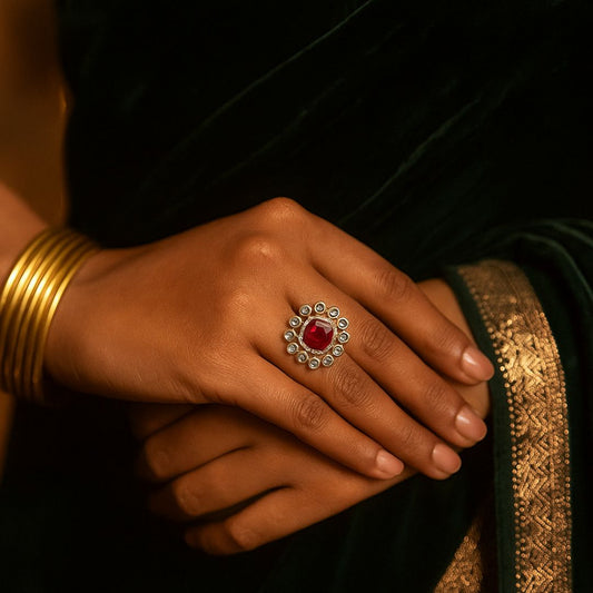 Meher Kundan Ruby Ring