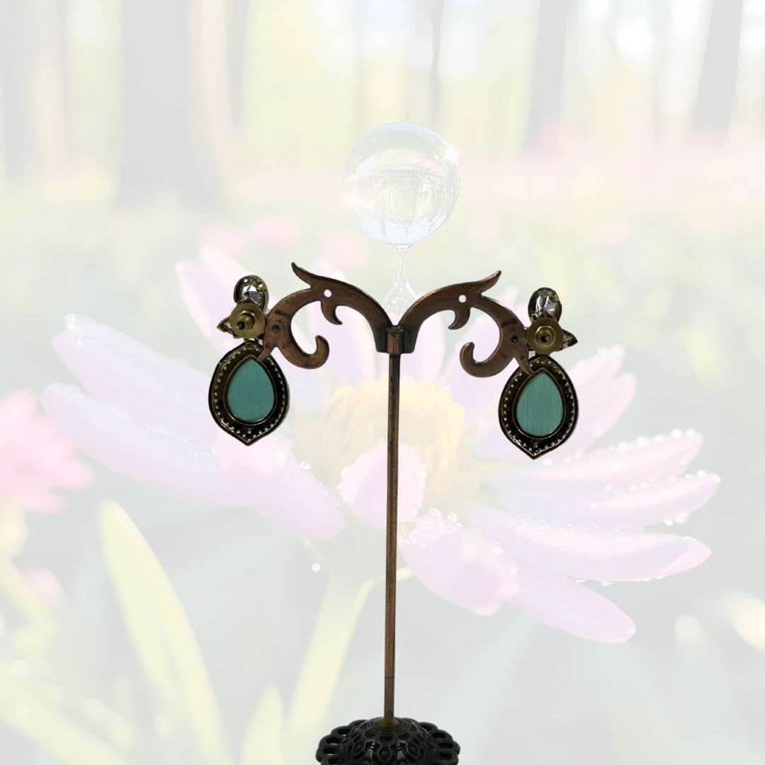 Mehfil Mint Kundan Earrings