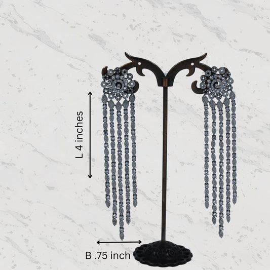 Midnight Drape American Diamond Earrings
