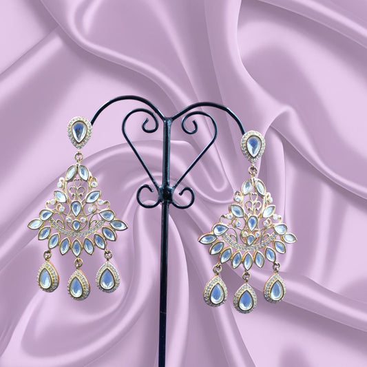 Midnight Elegance Kundan Fashion Earrings