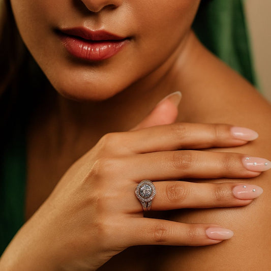 Midnight Halo American Diamond Ring